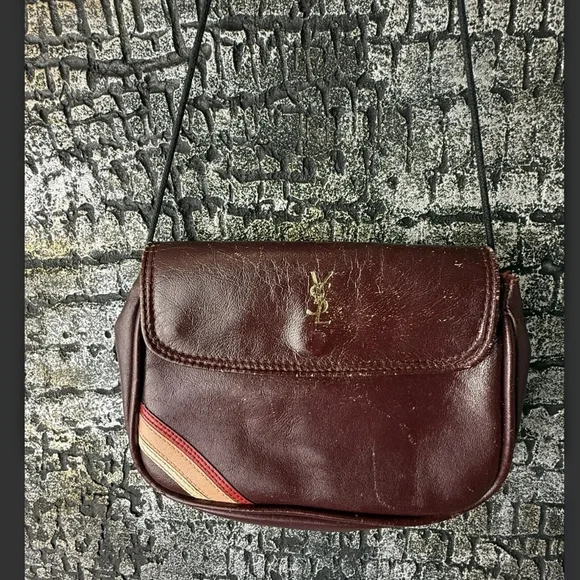 Yves Saint Laurent Vintage 1960 Safari Collection Deep Red Leather Crossbody Bag - Picture 5 of 16